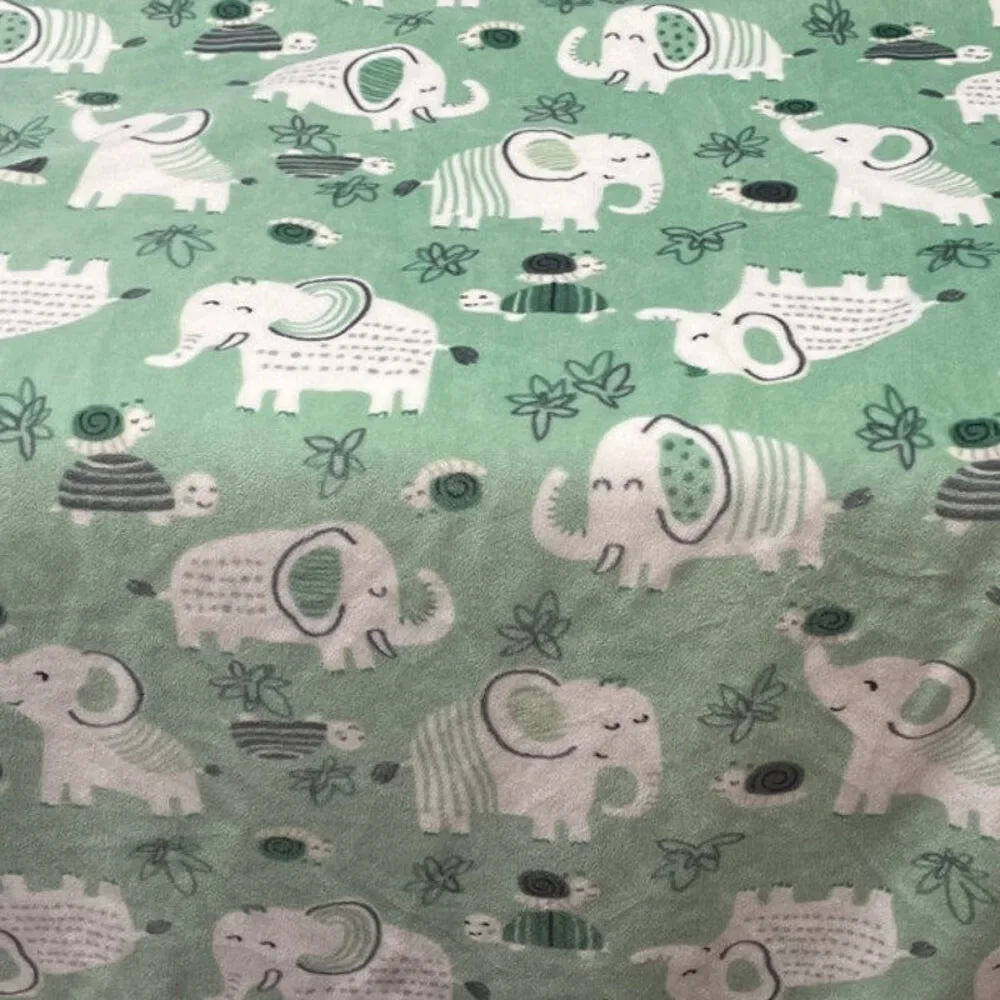 2 Adorable Baby Boy Cars Elephants Super Soft Throw Blankets Very Good Condition